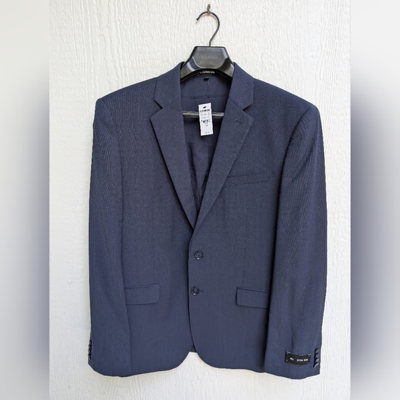 NWT $248 Express Extra Slim Navy Blue Blazer Sports Jacket Men's Size 42S - Picture 1 of 4